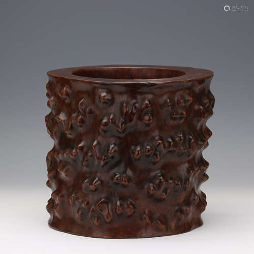 CHINESE HARDWOOD HUANGHUALI BRUSH POT