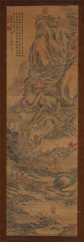 CHINESE SCROLL PAINTING OF MOUNTAIN VIEWS