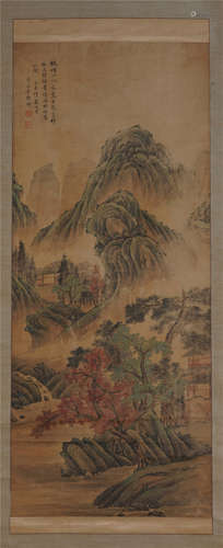 CHINESE SCROLL PAINTING OF MOUNTAIN VIEWS