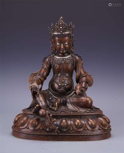 CHINESE BRONZE SEATED GOD OF WEALTH