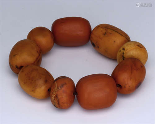 CHINESE HONEY AMBER BEAD BRACELET