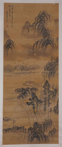 CHINESE SCROLL PAINTING OF MOUNTAIN VIEWS