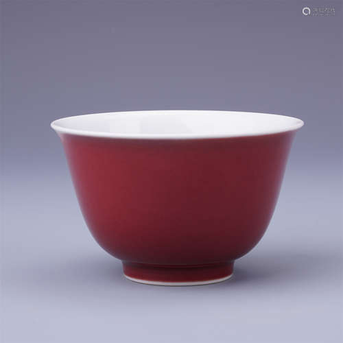 CHINESE PORCELAIN RED GLAZE BOWL