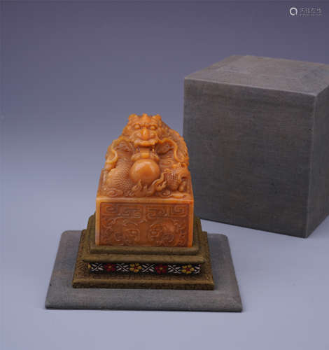 CHINESE TIANHUANG STONE DRAGON SEAL