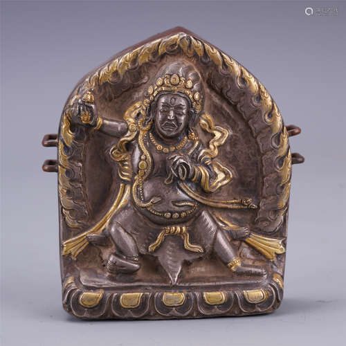 CHINESE GOLD BRONZE BUDDHIST PLAQUE