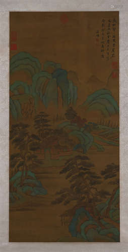 CHINESE SCROLL PAINTING OF MOUNTAIN VIEWS