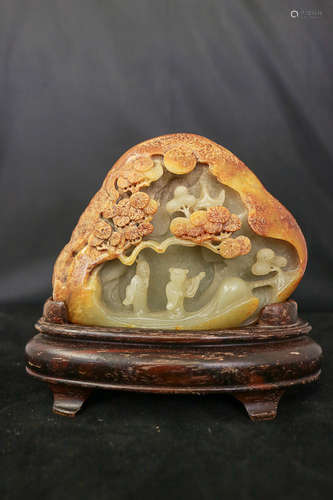 A HETIAN JADE  CHARACTER STORY ORNAMNET