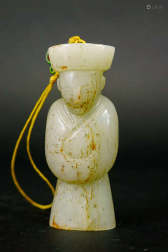 A HETIAN JADE FIGURE OF ANCIENT GOVERNOR