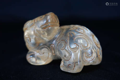A CRYSTAL ORNAMENT IN FIGURE OF BEAR
