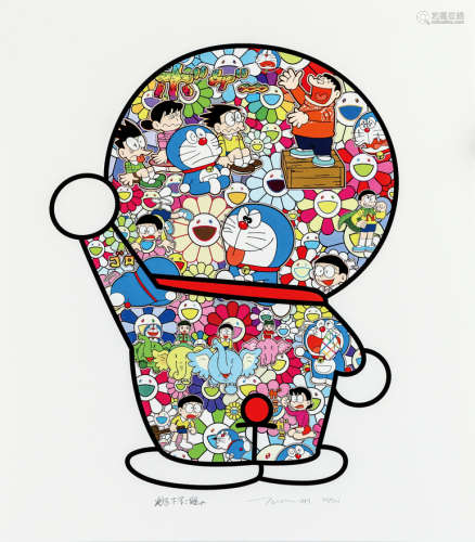 村上隆 × Louis Vuitton 《Doraemon in the Field of Flowers》、《Mr.Fujiko F.Fujio and Doraemon Are in the Field of Flowers》、《Doraemon's Daily Life》版画
