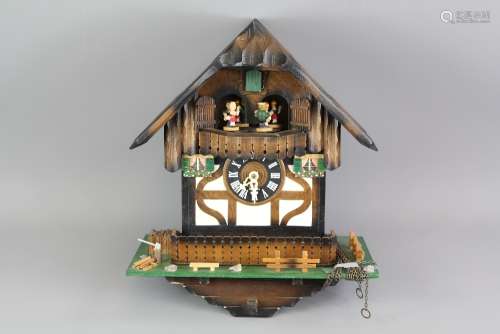 A Swiss MAPSA Edelweiss Cuckoo Clock: the clock having a 