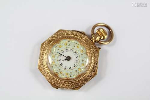 Antique French 18ct Gold and Enamel Lady's Pocket Watch