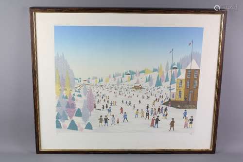 Francois 'Fanche' Ledan (1949 - ), the limited edition lithograph depicting 'A Skating Scene in the Park' nr (4/200), approx 61 x 46 cms, glazed and framed