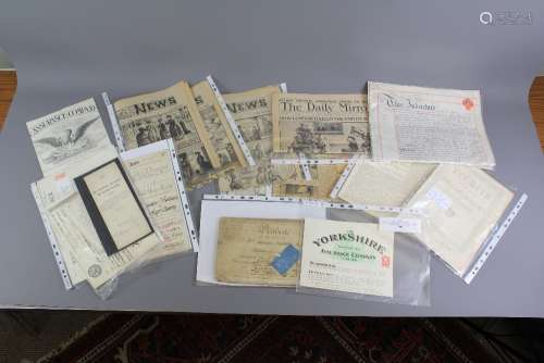 Late 19th Century and Early 20th Century Newspapers and Documents