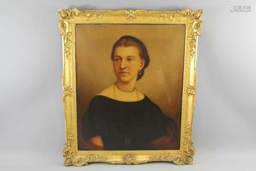 A Victorian Portrait Oil on Canvas, approx 60 x 50 cms, sitter and artist unknown, framed