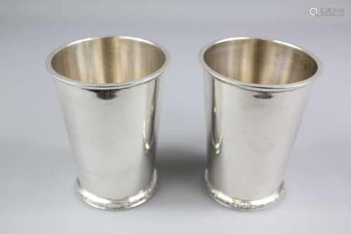 A Pair of Mexican Silver Goblets; the goblets dated late 1950's, mm Sanborne, approx 460 gms