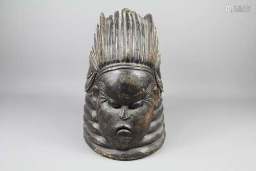 An Antique Mende Sowei African Helmet Mask