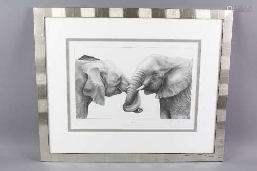 Gary Hodges Wildlife Artist (1954-  ) Limited Edition Print entitled 'Friends' nr 609/850, signed in the margin, approx 40 x 30 cms, framed and glazed