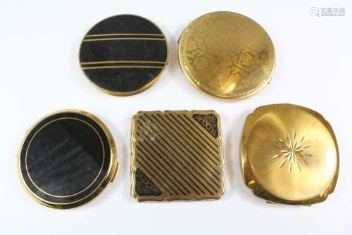 Five Vintage Lady's Compacts