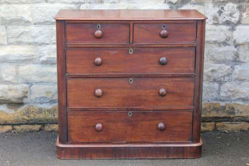 A Mahogany Chest of Drawers, with two short drawers and three long drawers, approx 112 x 52 x 108 cms