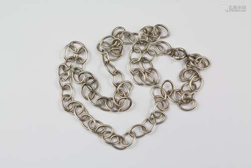 A Silver Necklace, purchased from Tiffany's, length 60 cm, weight 25