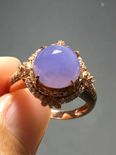 A ICY PURPLE JADEITE CIRCLE  RING , TYPE A