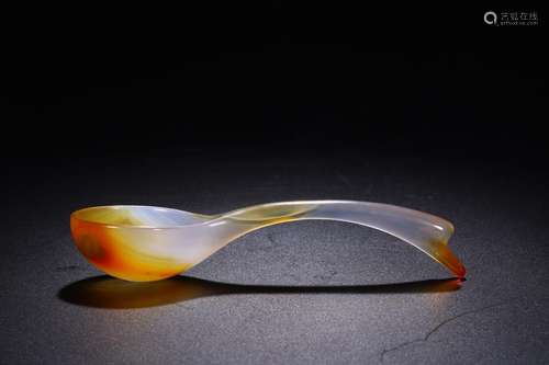 A CRYSTAL AGATE SPOON