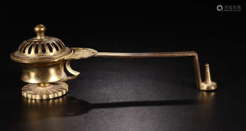 A GILT BRONZE PORTABLE CENCER