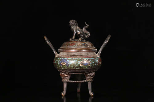 A BRONZE FLOWER MONSTER CENSER