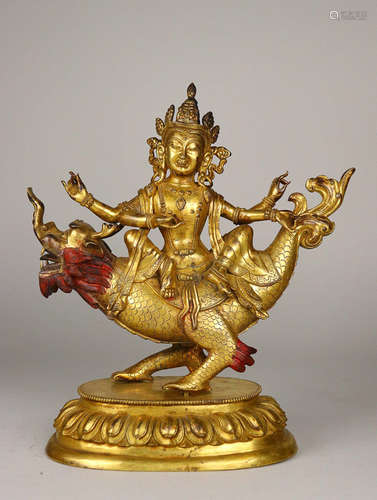 A GILT BRONZE BUDDHA