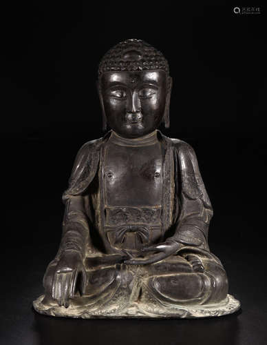 A  GUATAMA BRONZE BUDDHA