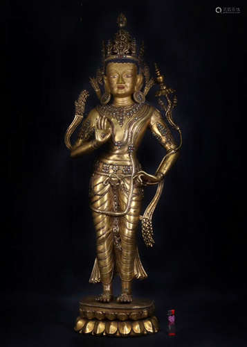 A GILT BRONZE BUDDHA