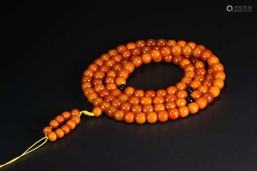 108 BEADS OLD AMBER ROSARY