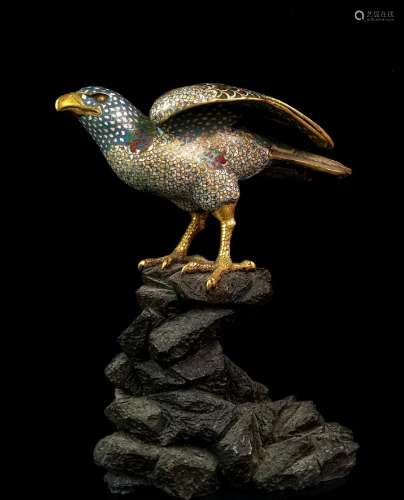 CHINESE CLOISONNE FIGURE OF EAGLE