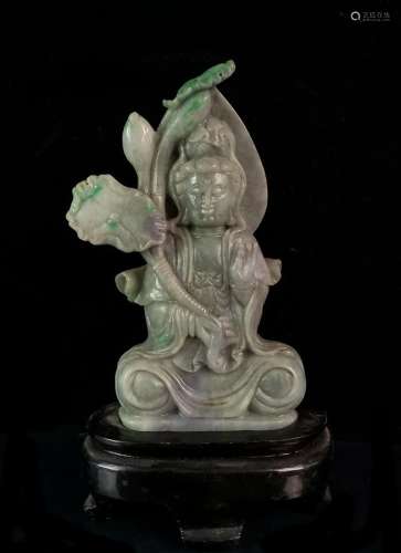 CHINESE JADEITE FIGURE OF GUANYIN