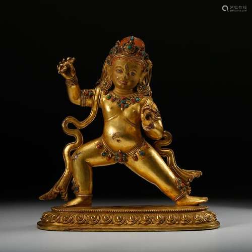 CHINESE GILT BRONZE FIGURE OF BUDDHA