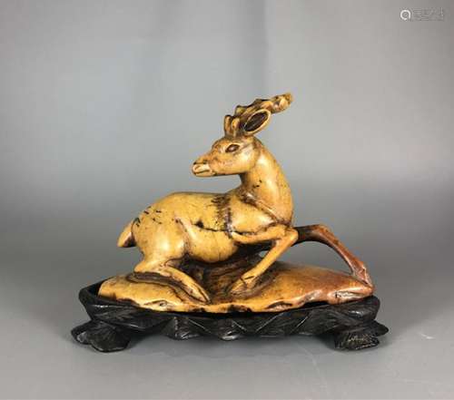 CHINESE SOAPSTONE CARVED DEER