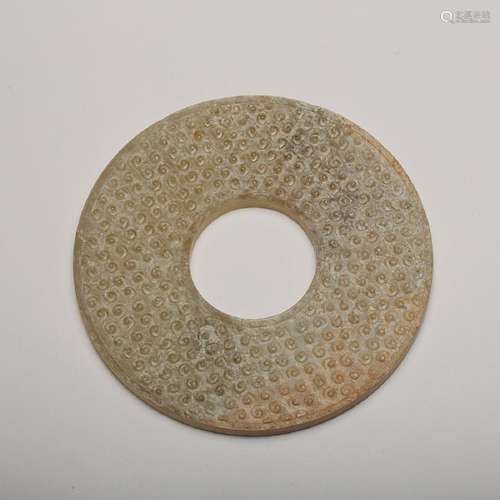 CHINESE JADE CARVED BI DISK