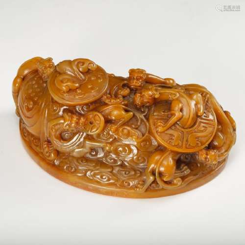 CHINESE TIANHUANG SOAPSTONE CHILONG SEAL