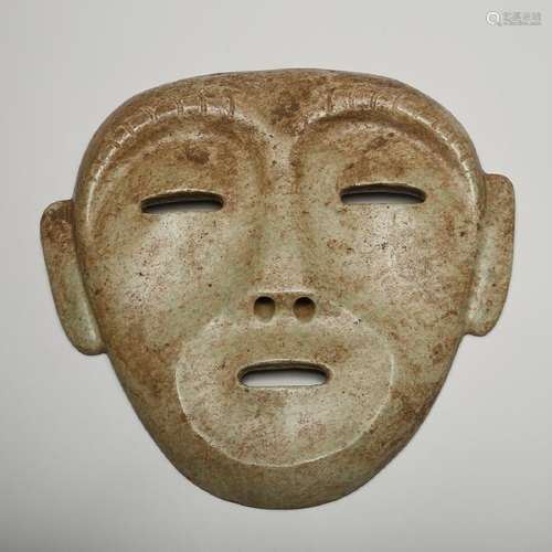 CHINESE JADE CARVED FACE MASK