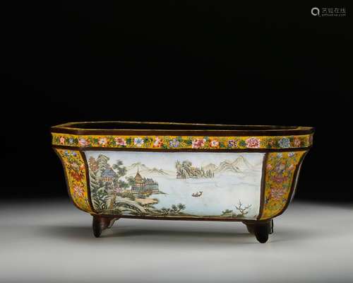 CHINESE BRONZE ENAMEL PLANTER'S POT