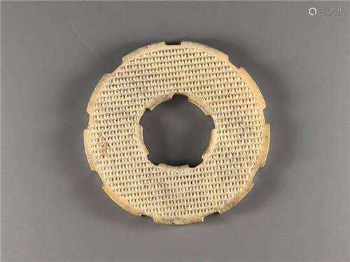 CHINESE ARCHAIC JADE BI DISK