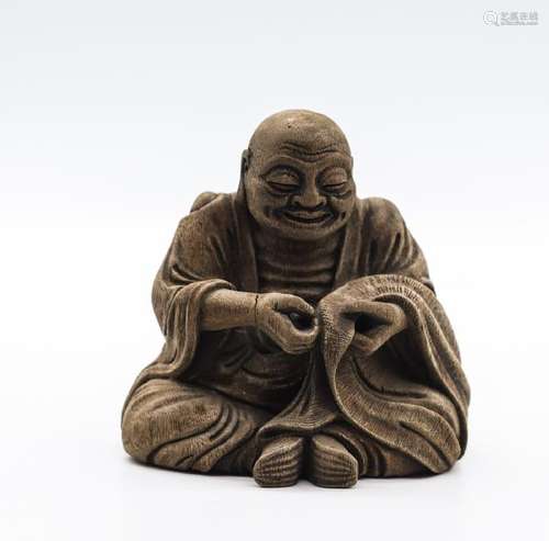 CHINESE BAMBOO CARVED LOHAN