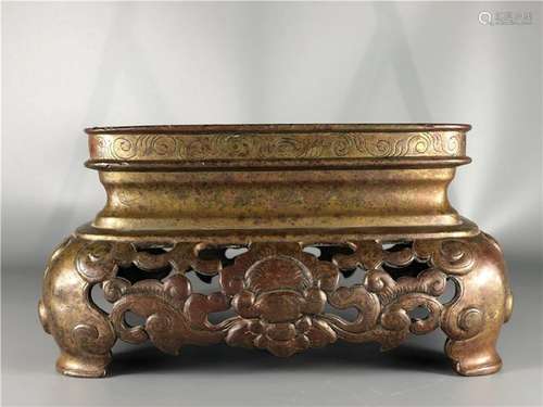 CHINESE BRONZE RECTANGULAR STAND