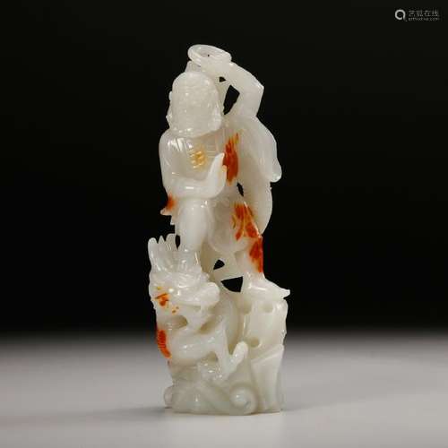 CHINESE WHITE JADE CARVED LOHAN