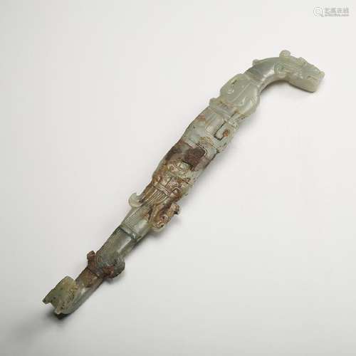 CHINESE JADE CARVED BELT HOOK