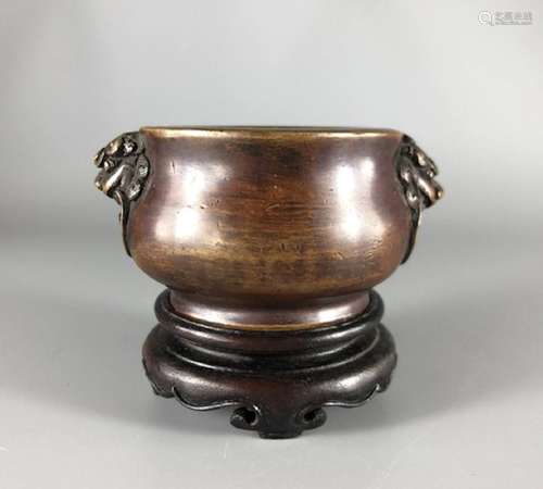 CHINESE BRONZE FOOLION CENSER