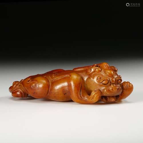 CHINESE JADE CARVED BEAST