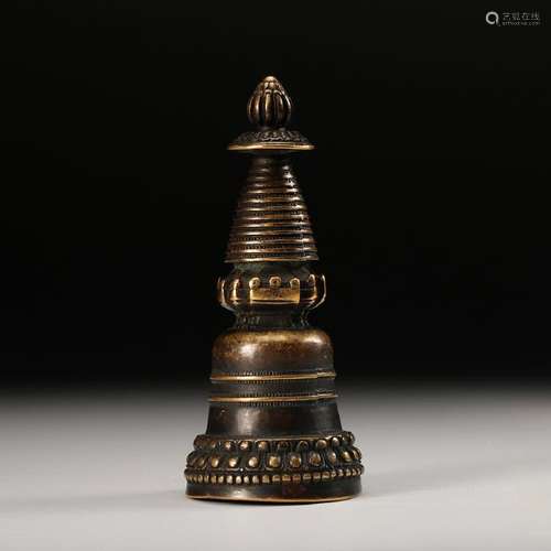 CHINESE BRONZE BUDDHIST STUPA