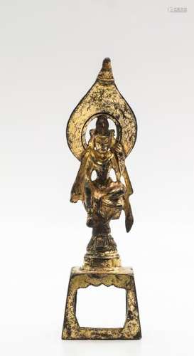 CHINESE GILT BRONZE FIGURE OF GUANYIN